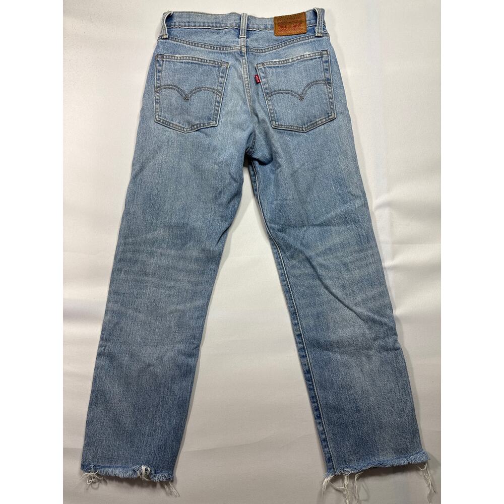 Levi's Women's Wedgie Straight Raw Hem Blue Jeans - Size 26 (26x25)* - Picture 3 of 7